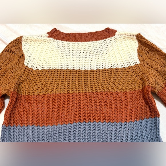Hem & Thread Striped Multicolor Women's Fall Autumn Cozy Sweater Size Large - Picture 15 of 16